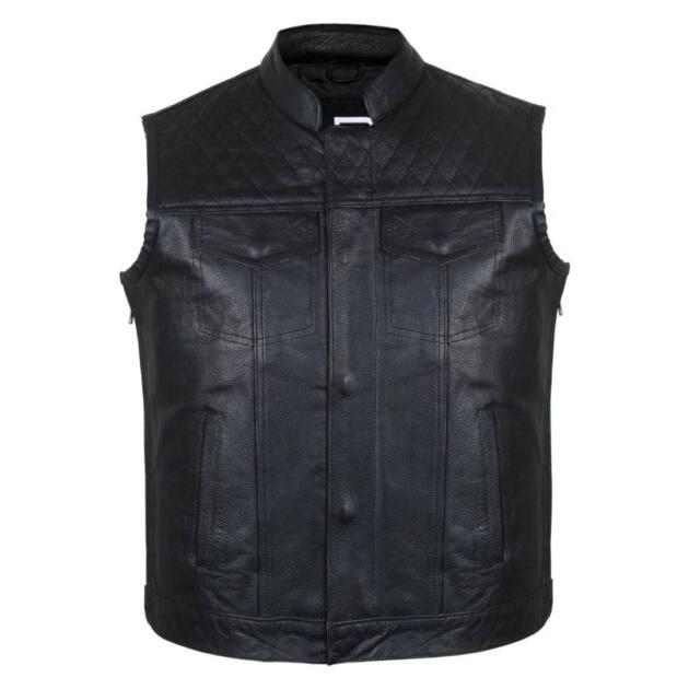 RAXUS MOTO CHALECO CUERO BOVINO DIAMOND K-15