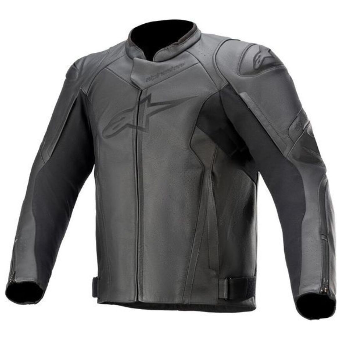 ALPINESTAR FASTER V2 LEATHER MOTORCYCLE JACKET BLACK