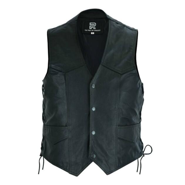 Men's Adjustable Lace Up Leather Vest K-05 (2)