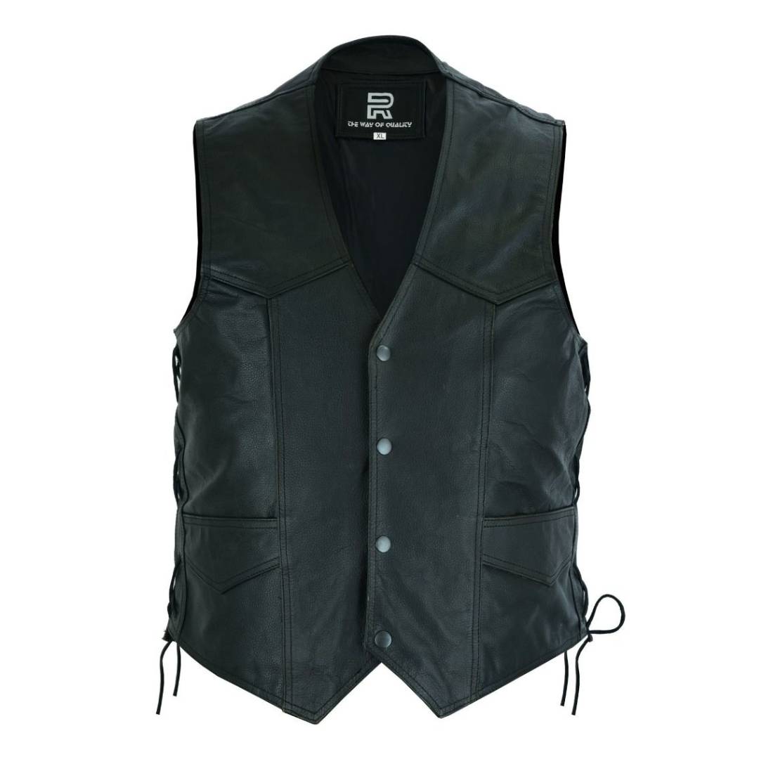 Men's Adjustable Lace Up Leather Vest K-05
