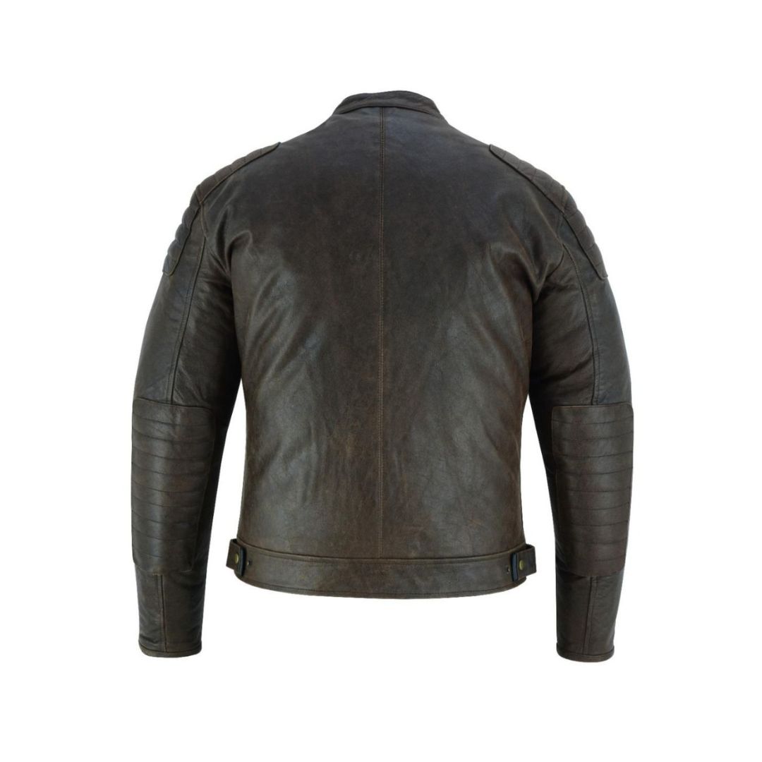 RAXUS DARK BROWN MOTORCYCLE LEATHER JACKET R-40 MEN - Image 3