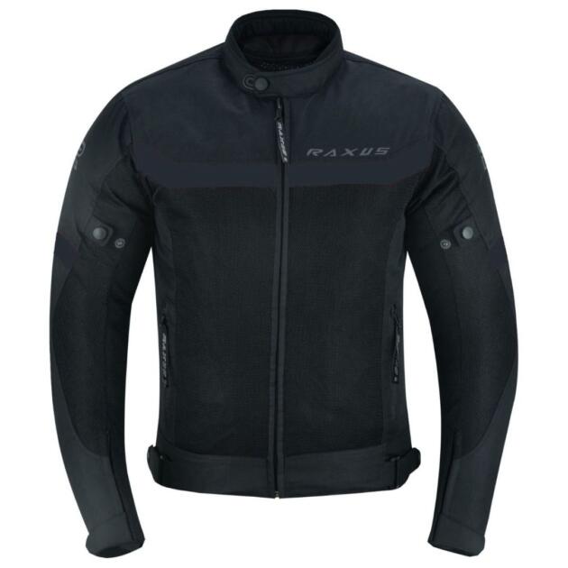 RAXUS MEN'S SUMMER MOTORCYCLE JACKET STORM COLD - BLACK