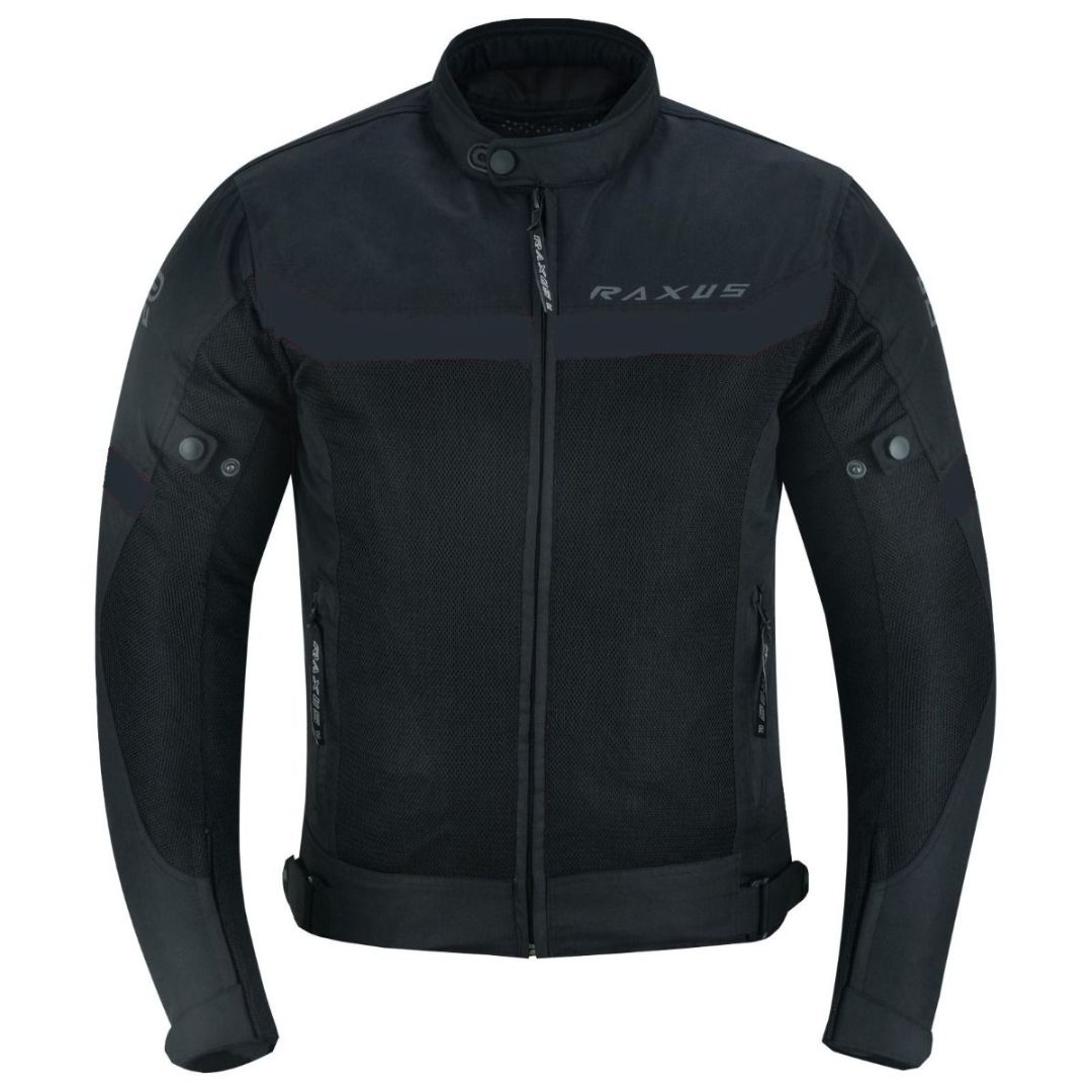 RAXUS MEN'S SUMMER MOTORCYCLE JACKET STORM COLD - BLACK