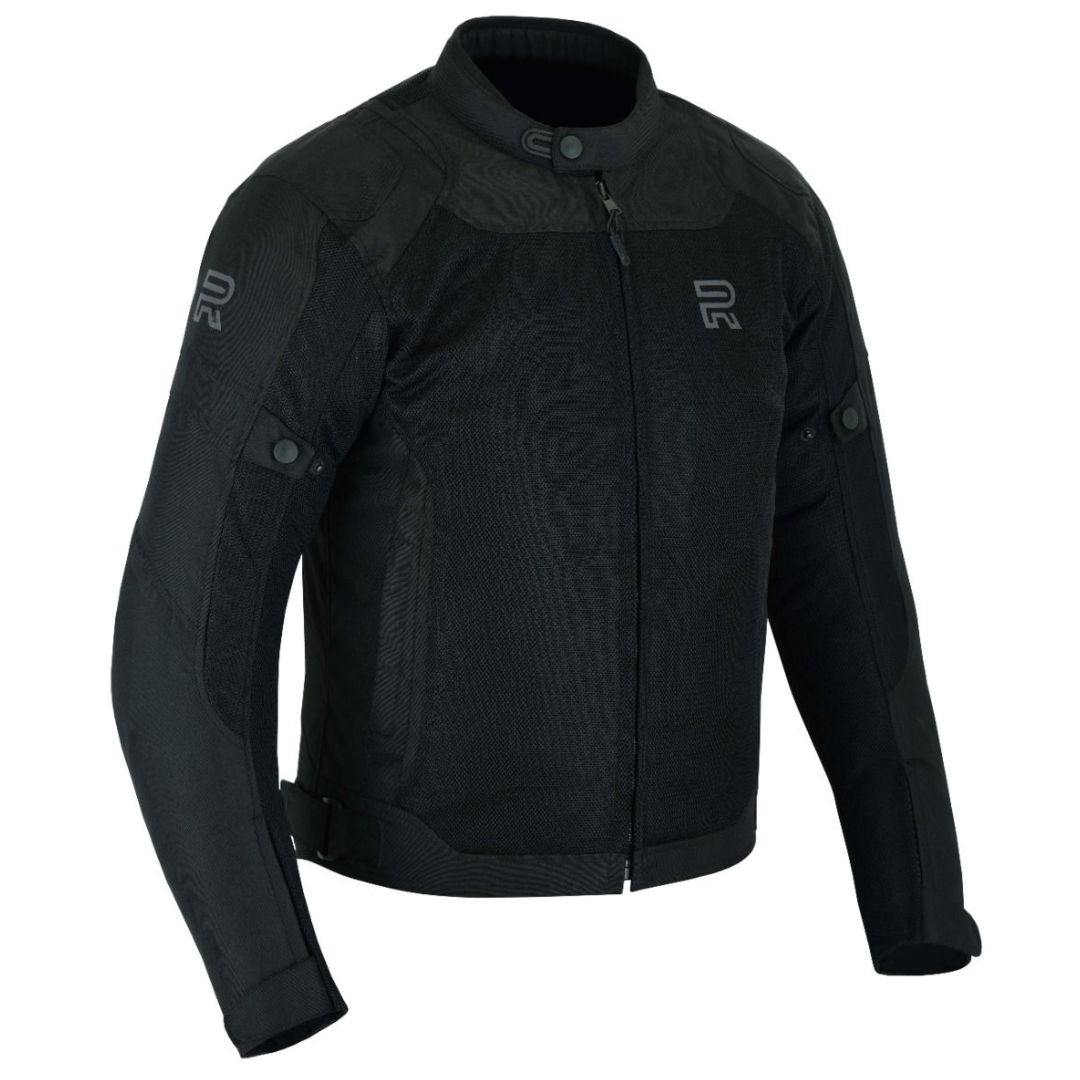 RAXUS MEN'S SUMMER MOTORCYCLE JACKET TRACK COOL PRO- BLACK