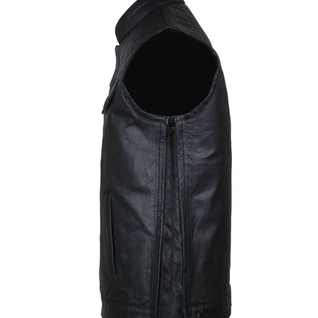 RAXUS MOTORCYCLE VEST COWHIDE DIAMOND K-15