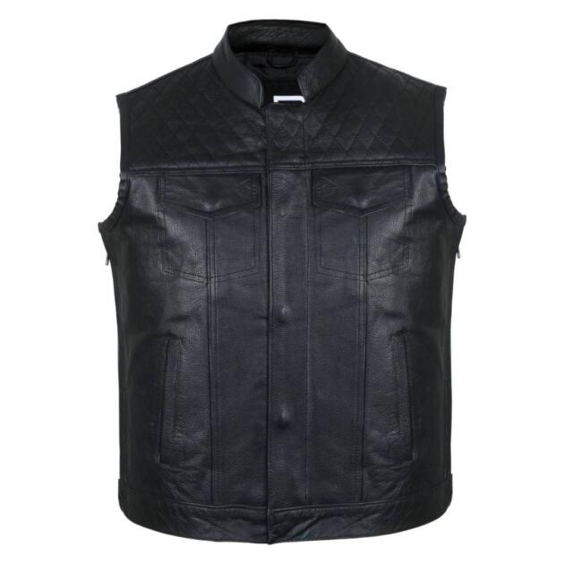 RAXUS MOTORCYCLE VEST COWHIDE DIAMOND K-15