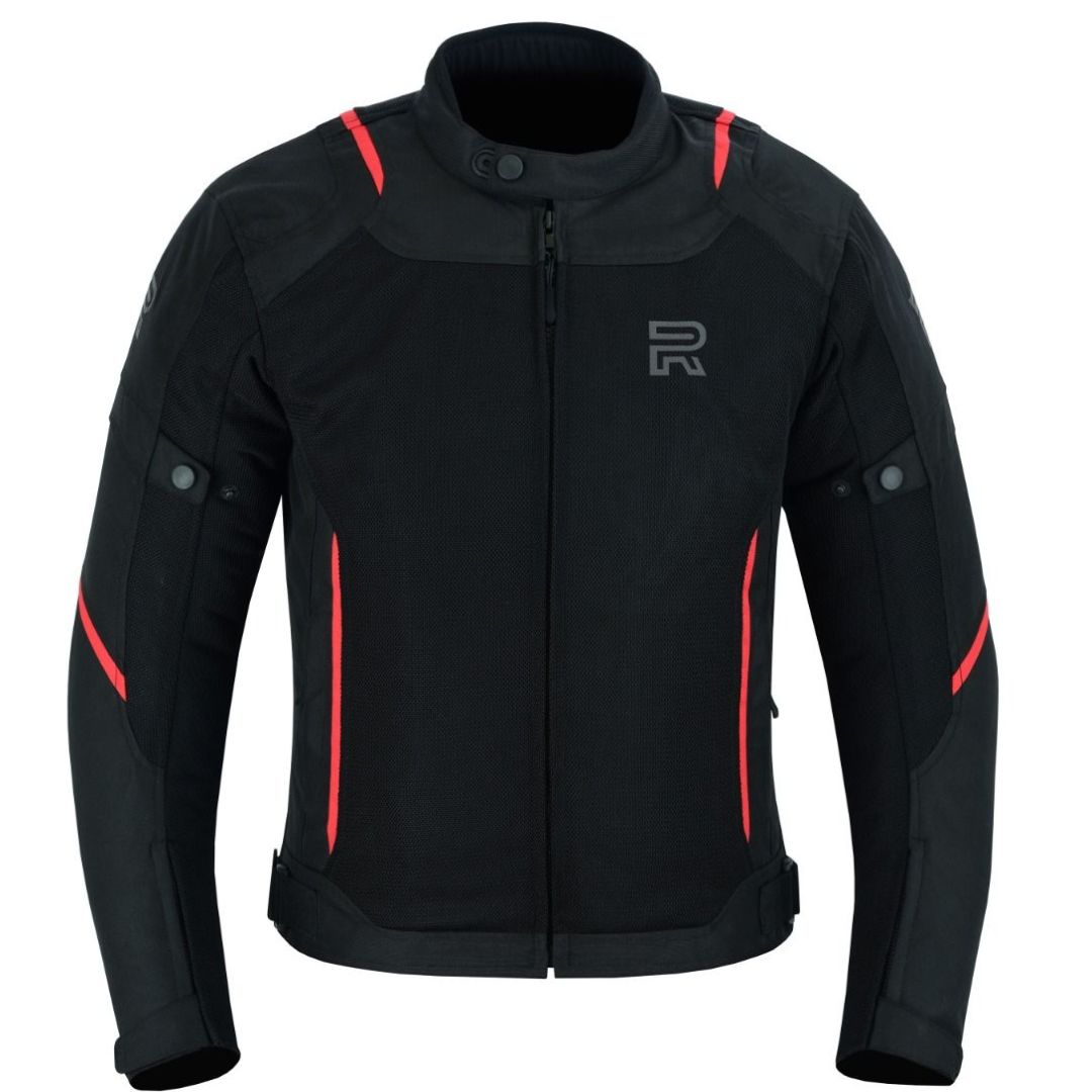 Raxus Men Summer Motorcycle Track Jacket- Red