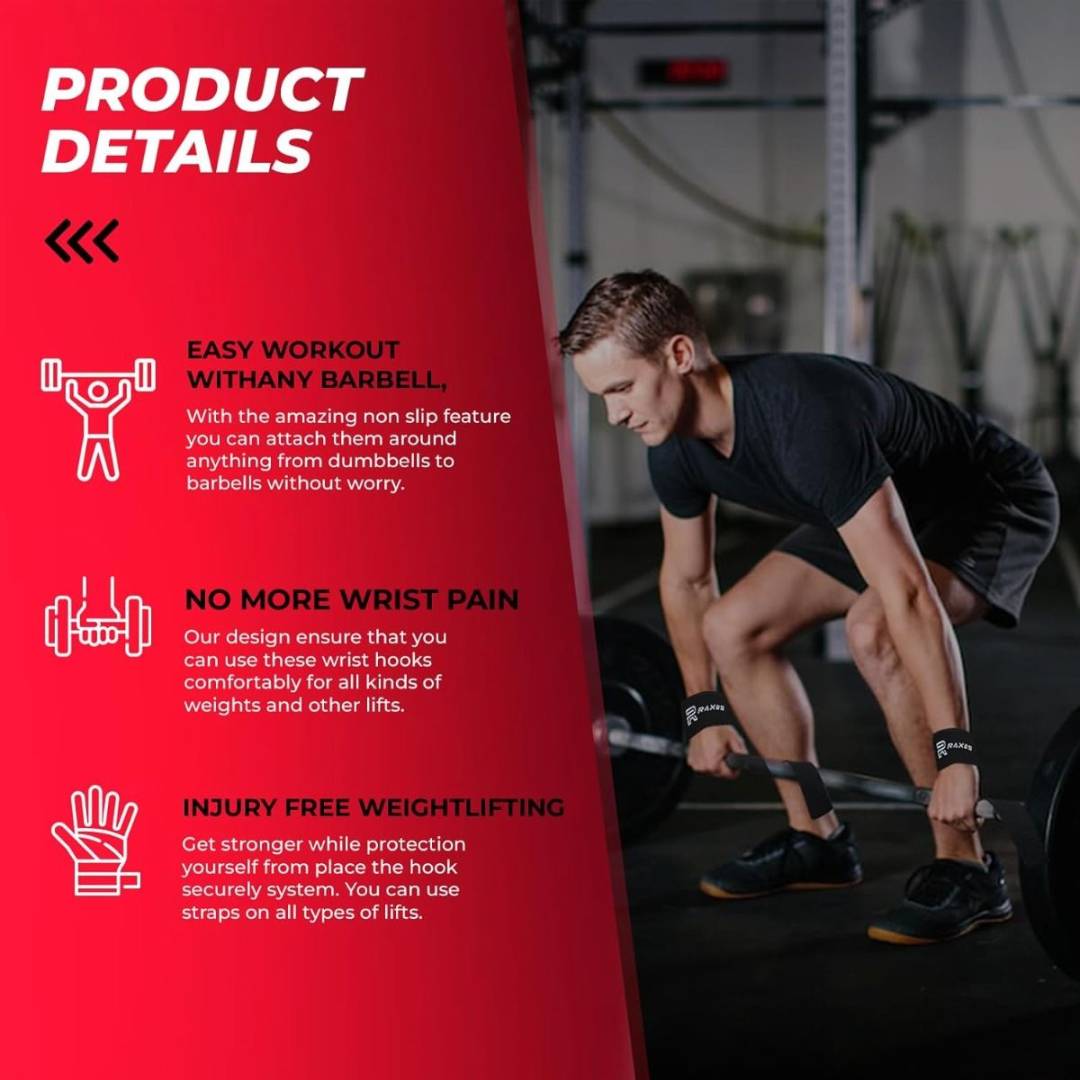 Raxus Weight Lifting Straps with Padded Support