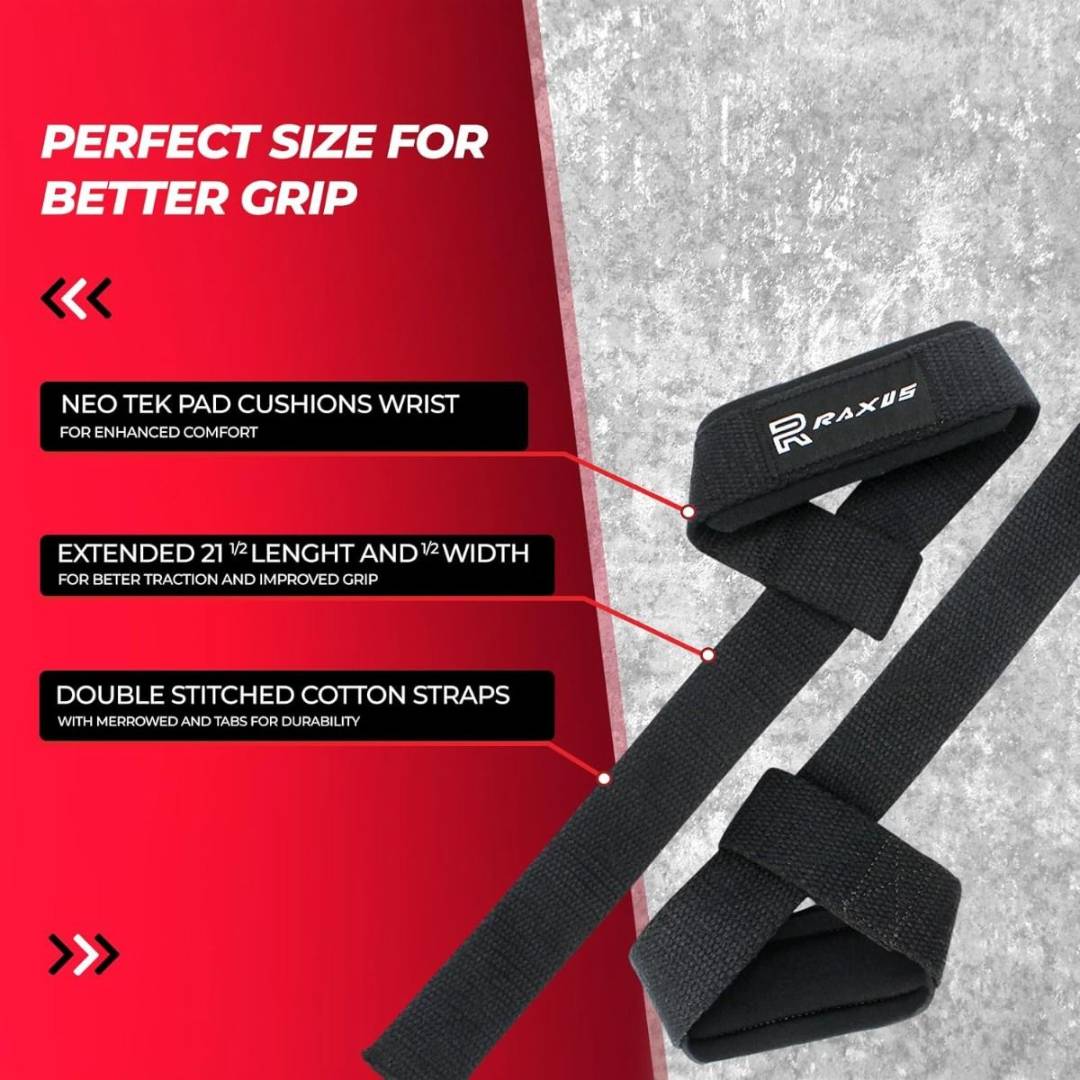 Raxus Weight Lifting Straps with Padded Support