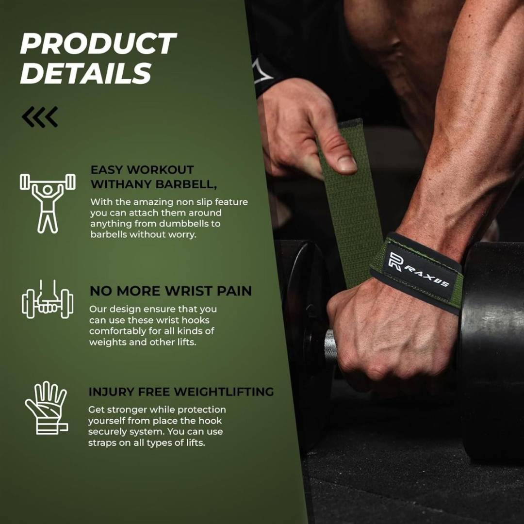 Raxus Weight Lifting Straps with Padded Support