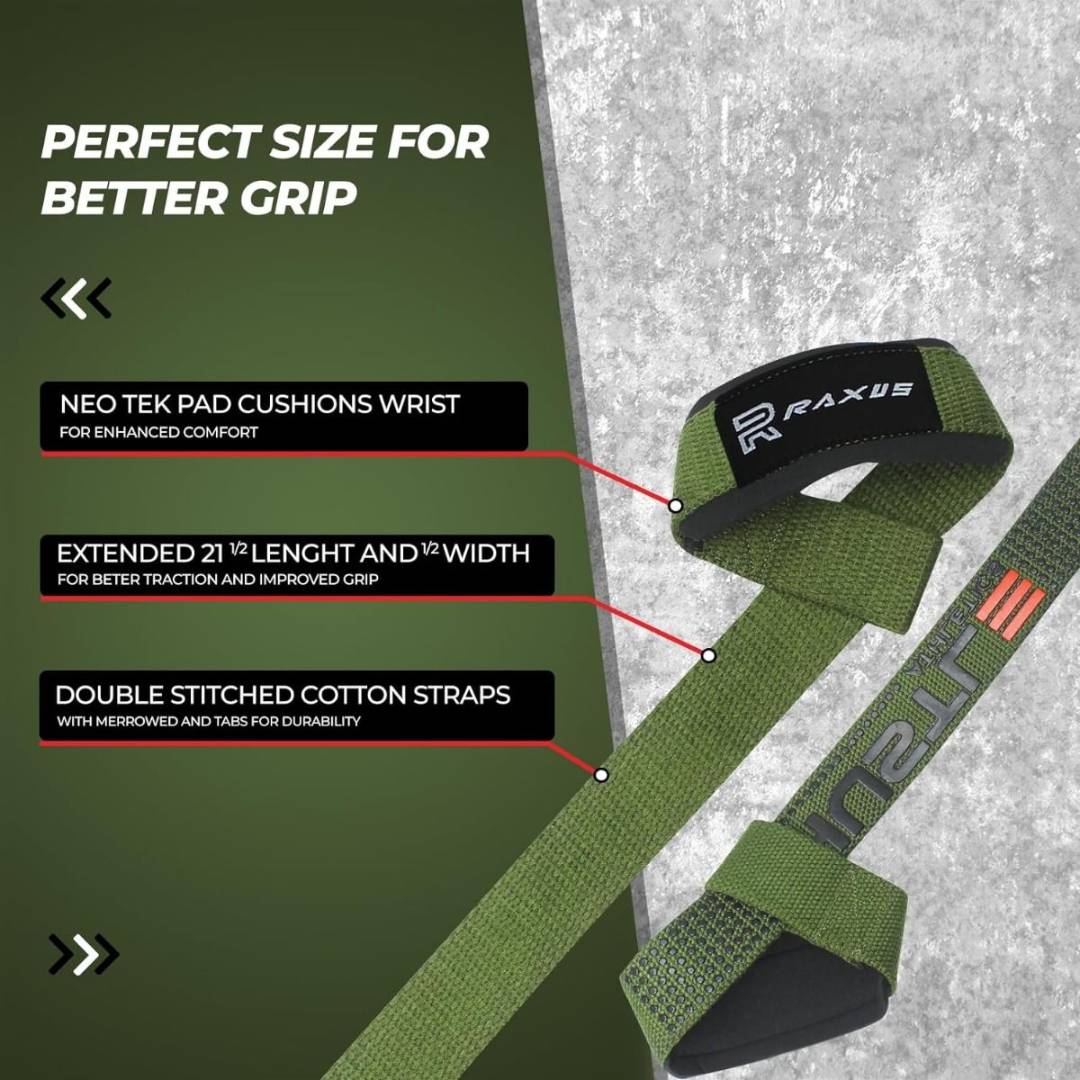 Raxus Weight Lifting Straps with Padded Support