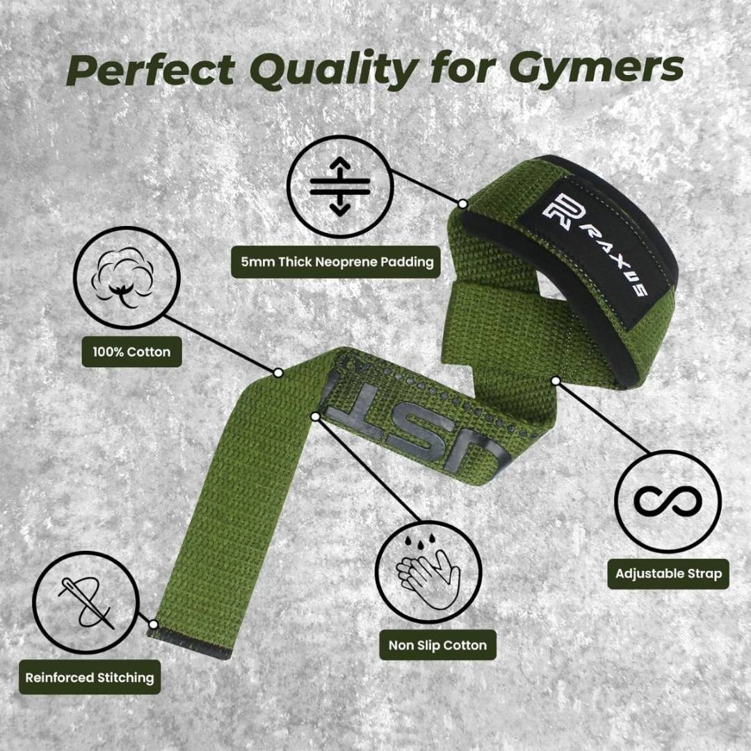 Raxus Weight Lifting Straps with Padded Support