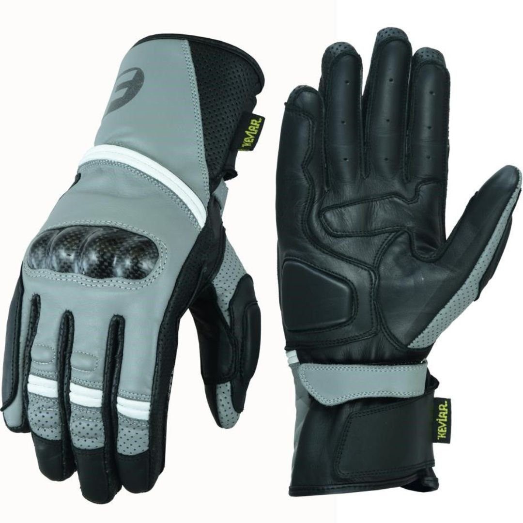 FREEDAY MOTO RACING GUANTES DE CUERO FD-650 AZUL CIELO