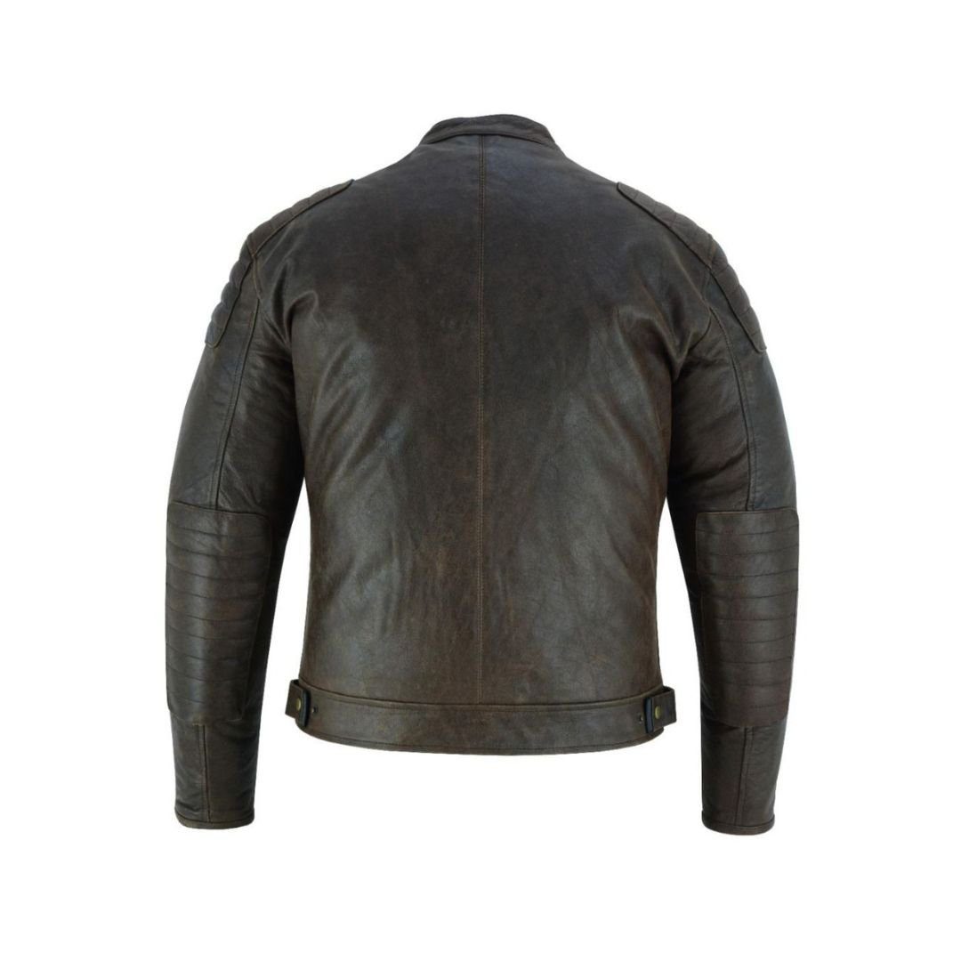 RAXUS MARRÓN OSCURO MOTO CHAQUETA DE CUERO R-40 HOMBRE - Image 3