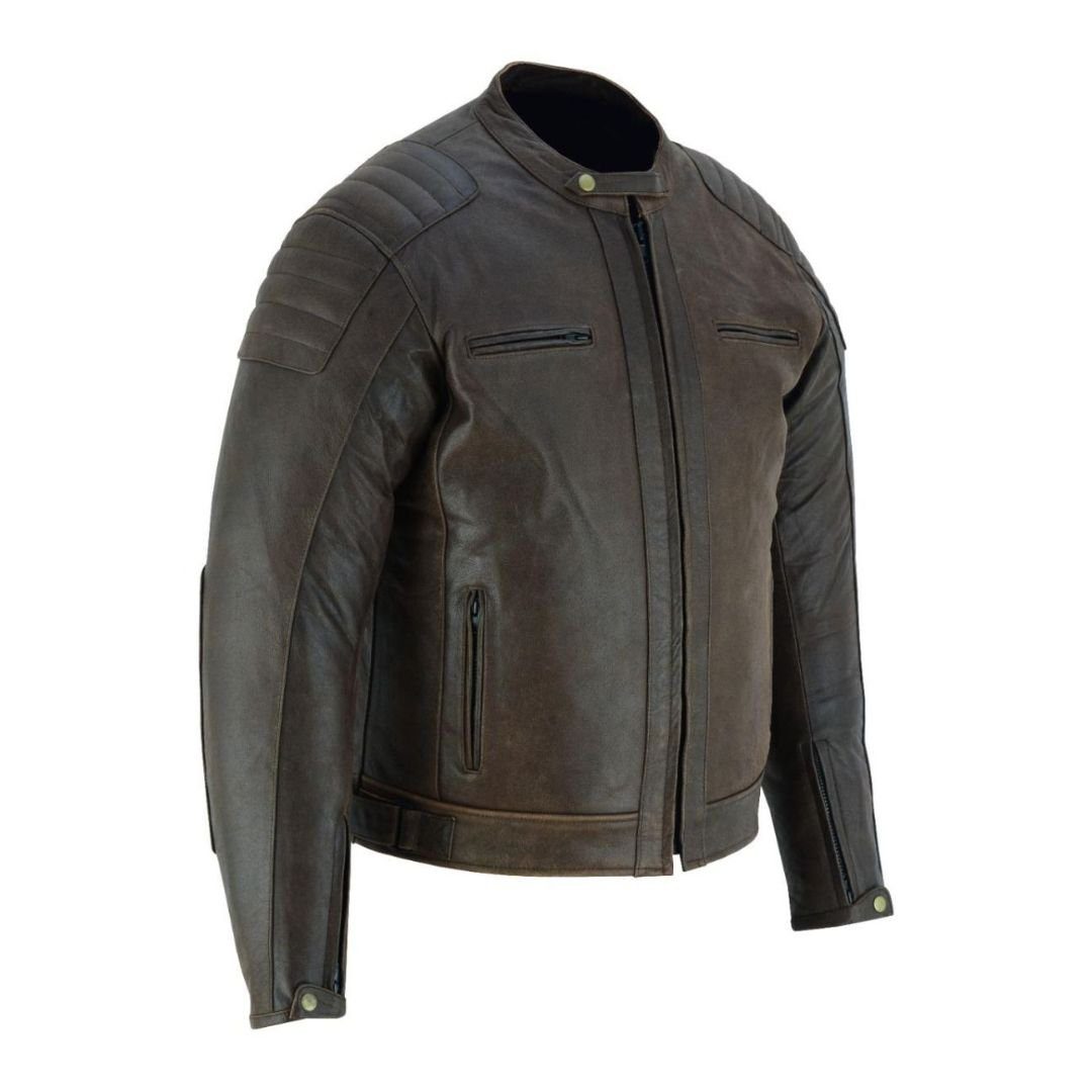 RAXUS MARRÓN OSCURO MOTO CHAQUETA DE CUERO R-40 HOMBRE - Image 2