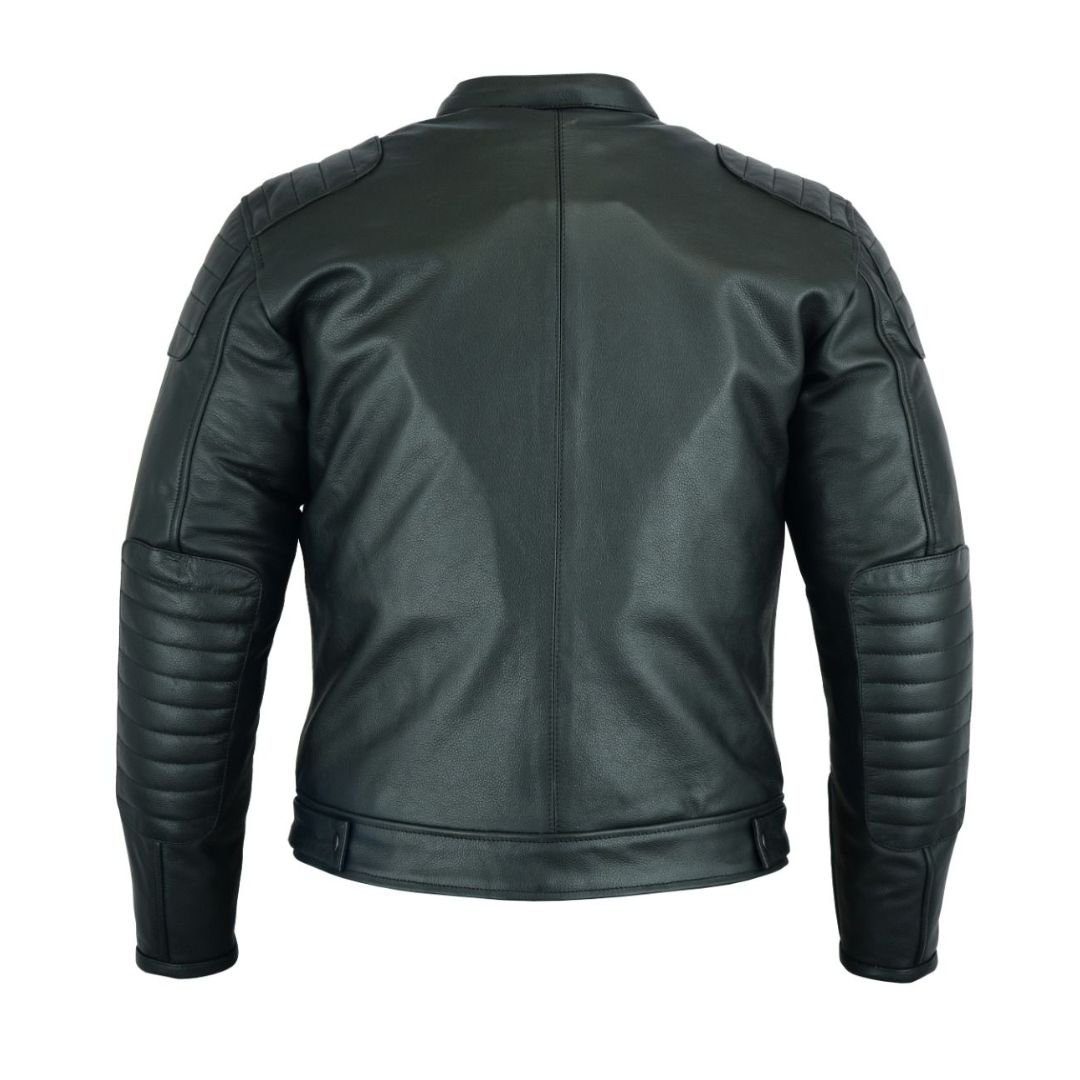 RAXUS HOMBRE VINTAGE CHAQUETA DE MOTO CUERO R-50 NEGRO - Image 3
