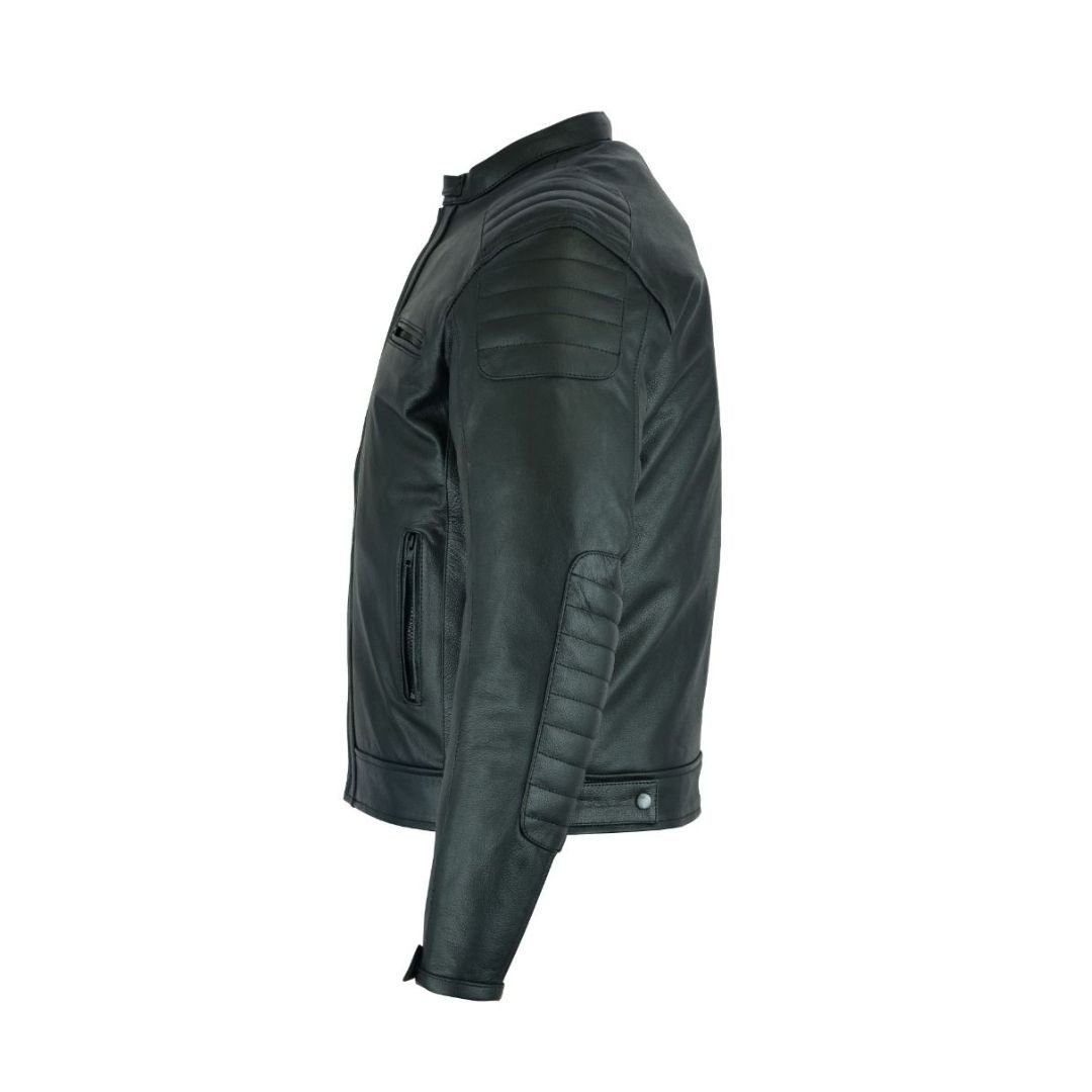 RAXUS HOMBRE VINTAGE CHAQUETA DE MOTO CUERO R-50 NEGRO - Image 2