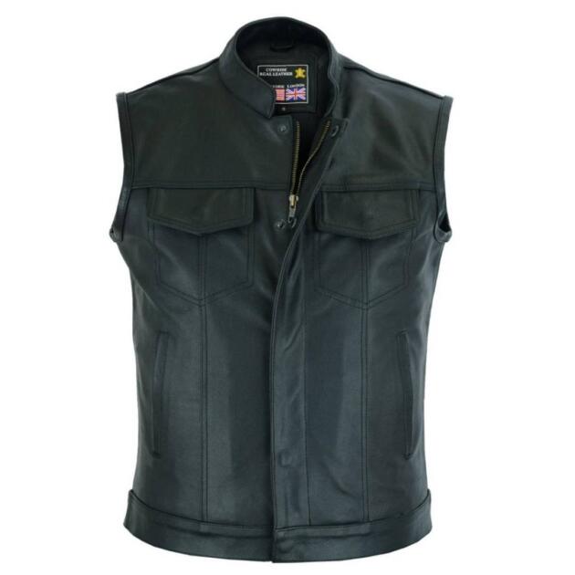 RAXUS CHALECO DE MOTO CON CUERO MAO COLLAR K-10