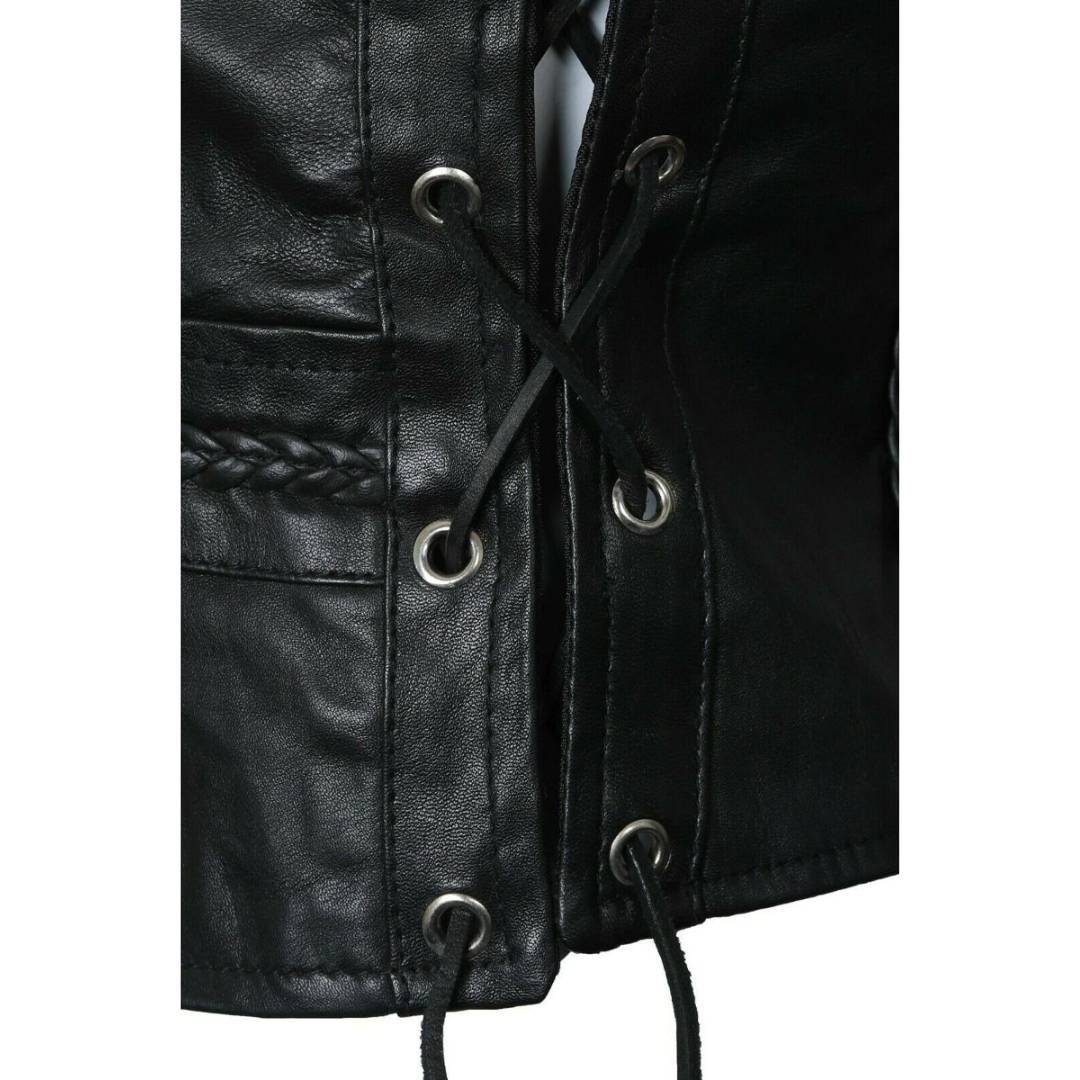 RAXUS PIEL DE CORDERO CHALECO DE MOTO PARA MUJER SM-10 - Image 4