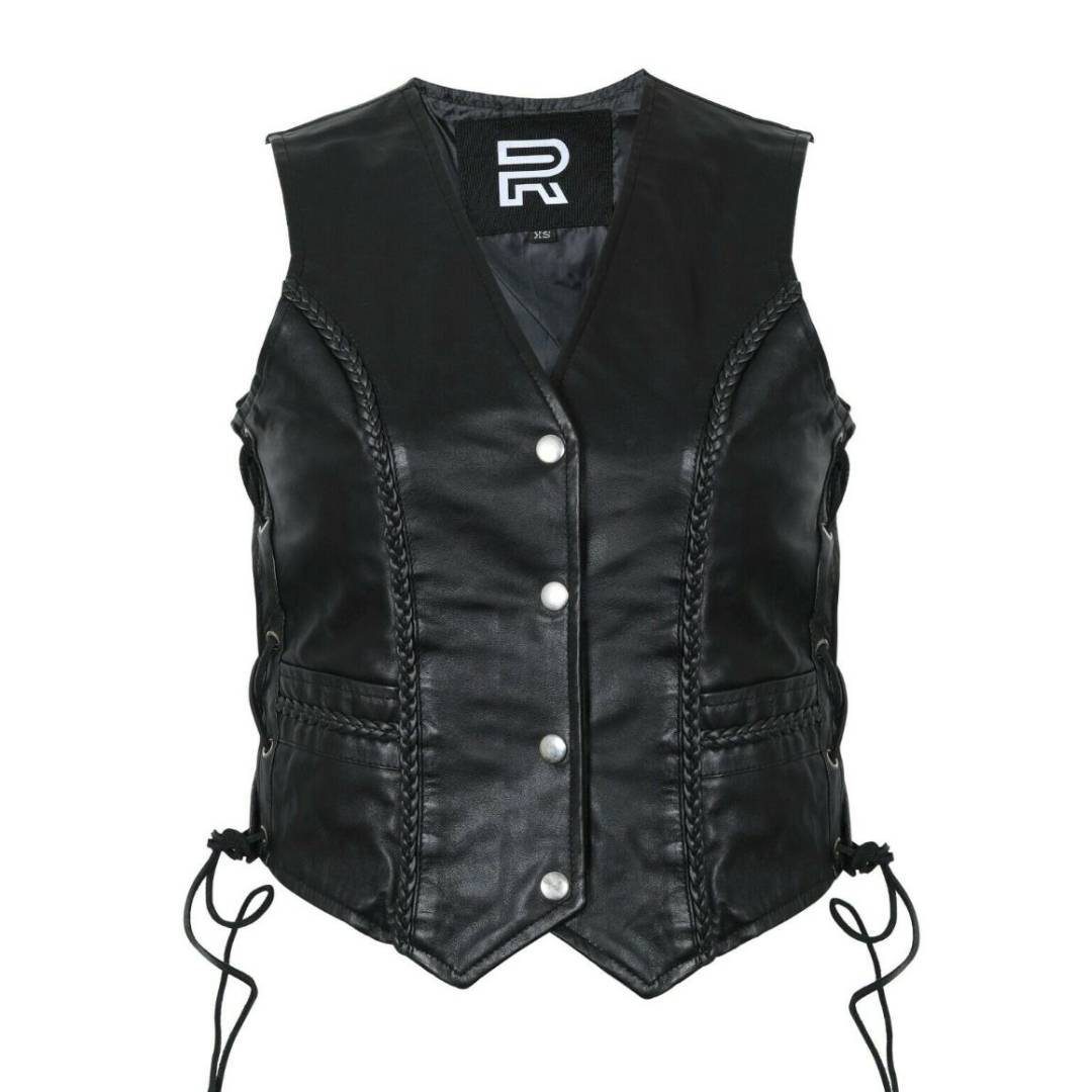 RAXUS PIEL DE CORDERO CHALECO DE MOTO PARA MUJER SM-10