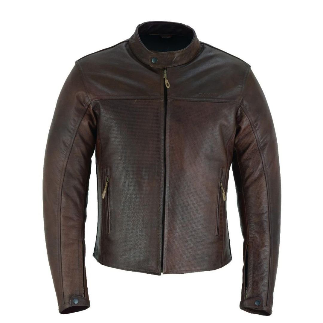 RAXUS MOTO CHAQUETA DE CUERO PARA HOMBRE